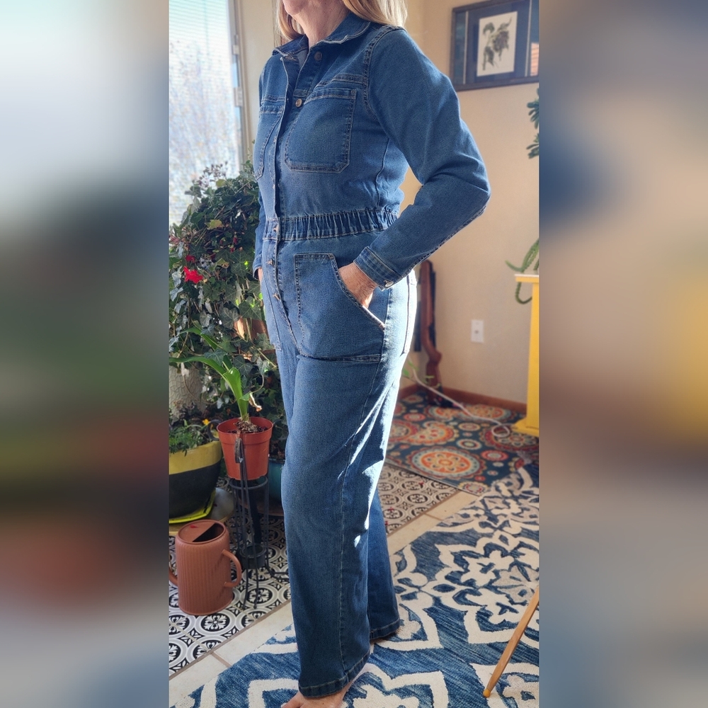 Celebrity Pink Women's Classic Blue Denim Overalls